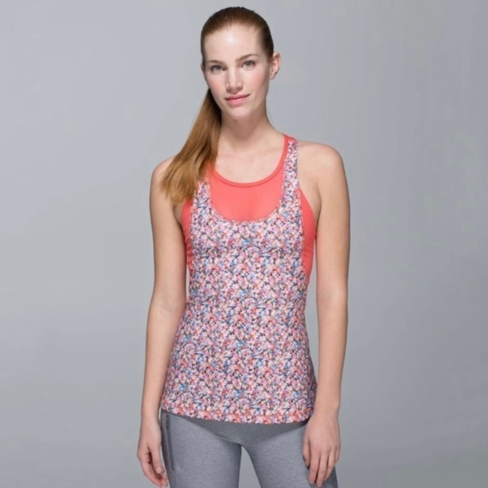 Lululemon‎ Mesh With Me Tank Prism Petal Multi